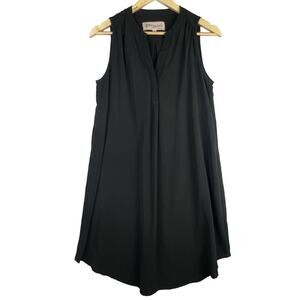 EUC Philosophy S Black V-Neck Lightweight Sleeveless Shift Casual A Line Dress